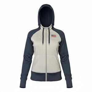 Nike Women's Team USA Olympics Thermal Fit Gray Navy Zip UP Hoodie Sweatshirt- L
